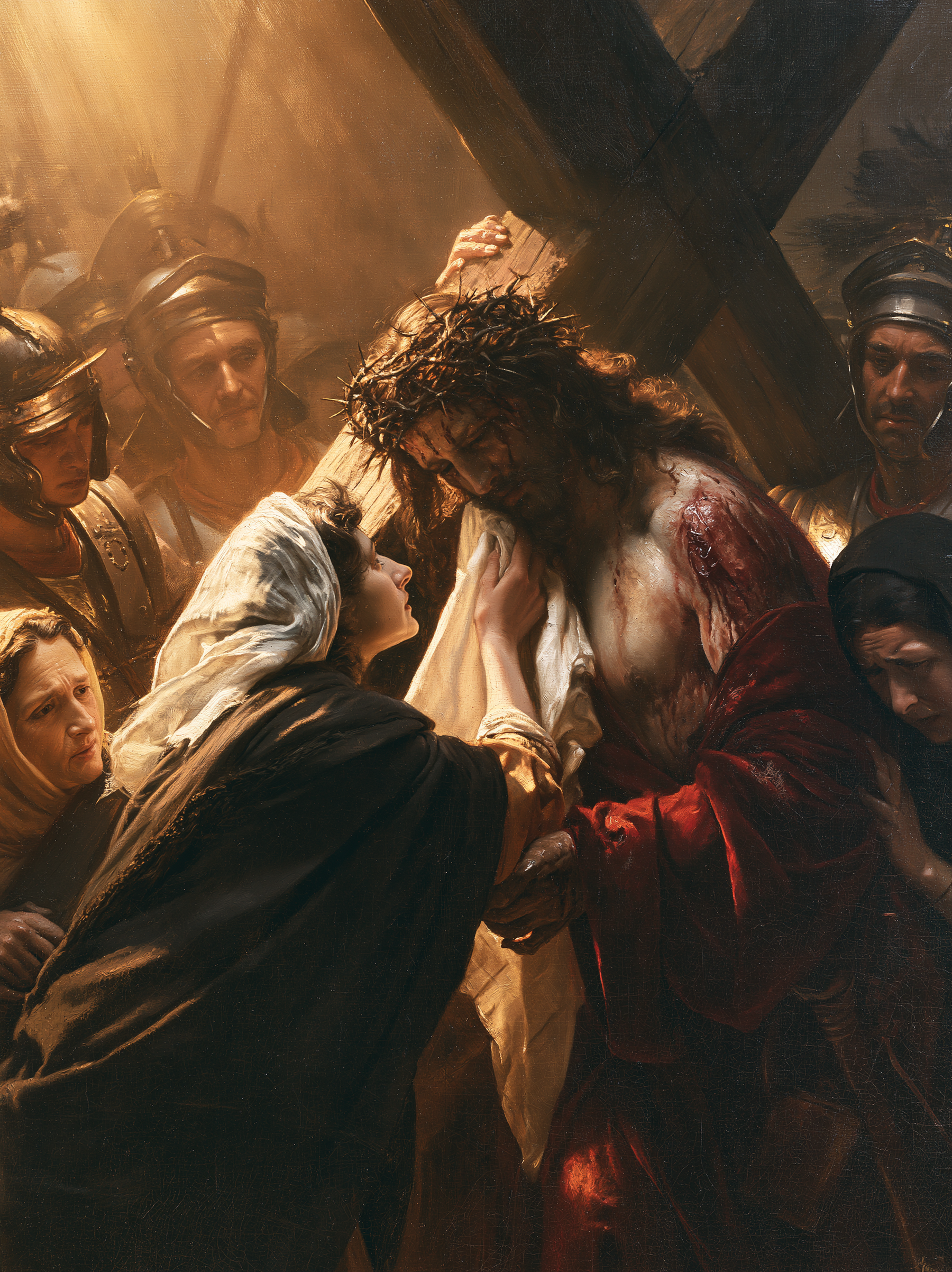 Le Chemin de croix — Véronique et le visage du Christ · Portrait n° 19 — aperçu de la finition sélectionnée