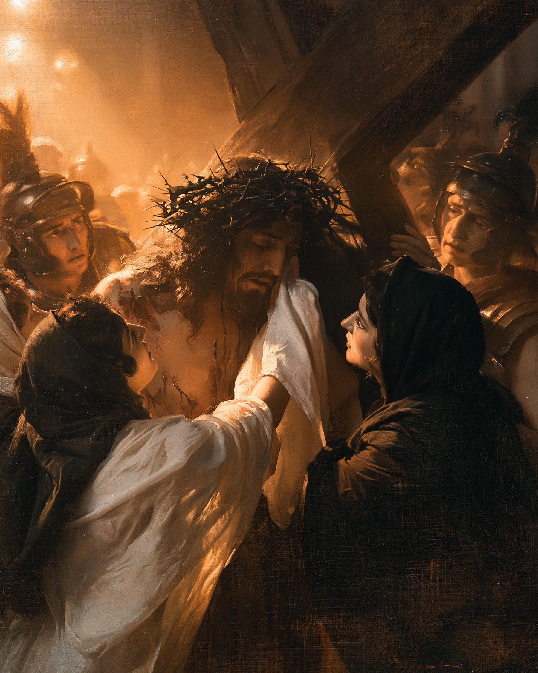 Le Chemin de croix — Véronique et le visage du Christ · Portrait n° 20 — aperçu de la finition sélectionnée