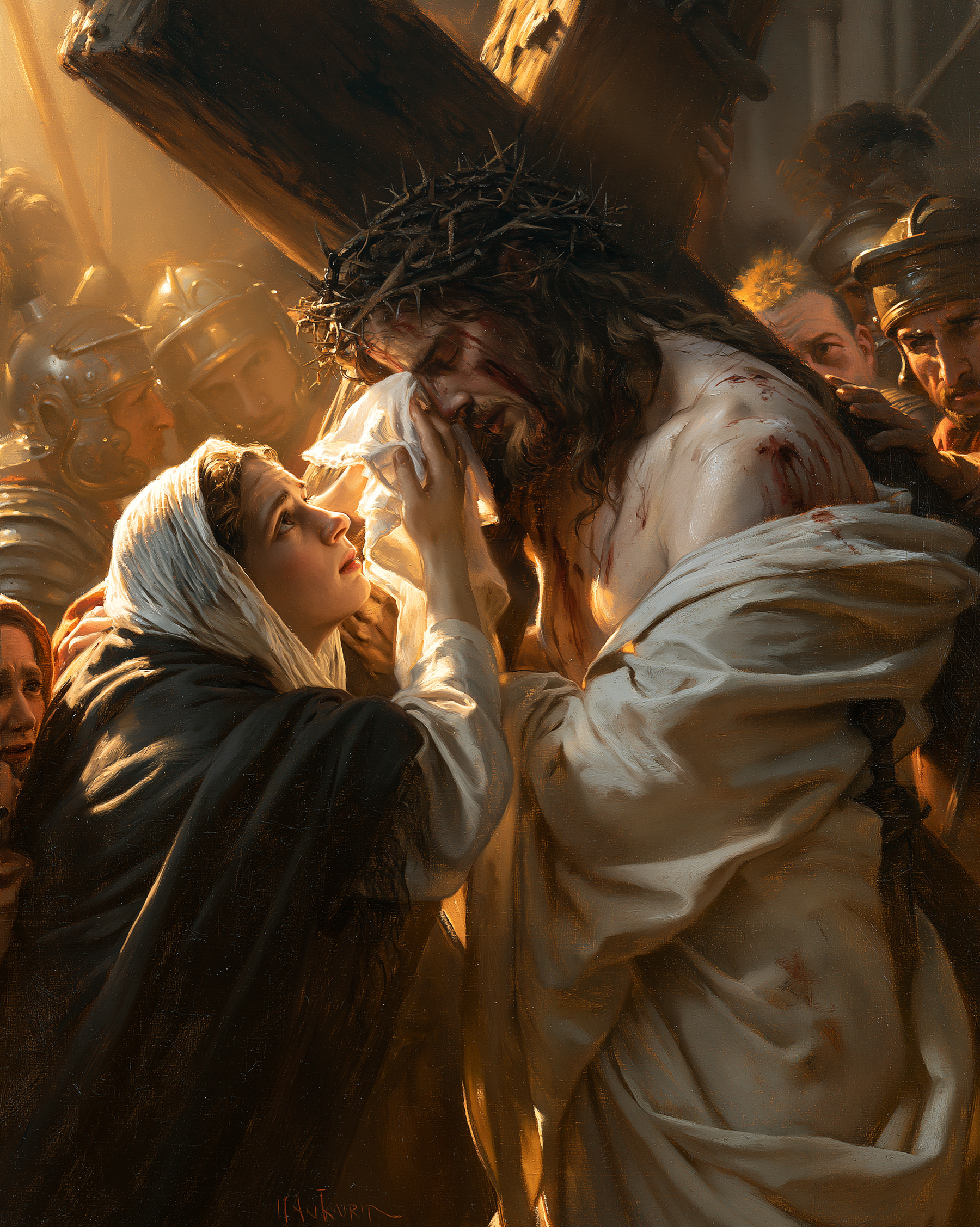 Le Chemin de croix — Véronique et le visage du Christ · Portrait n° 23 — aperçu de la finition sélectionnée