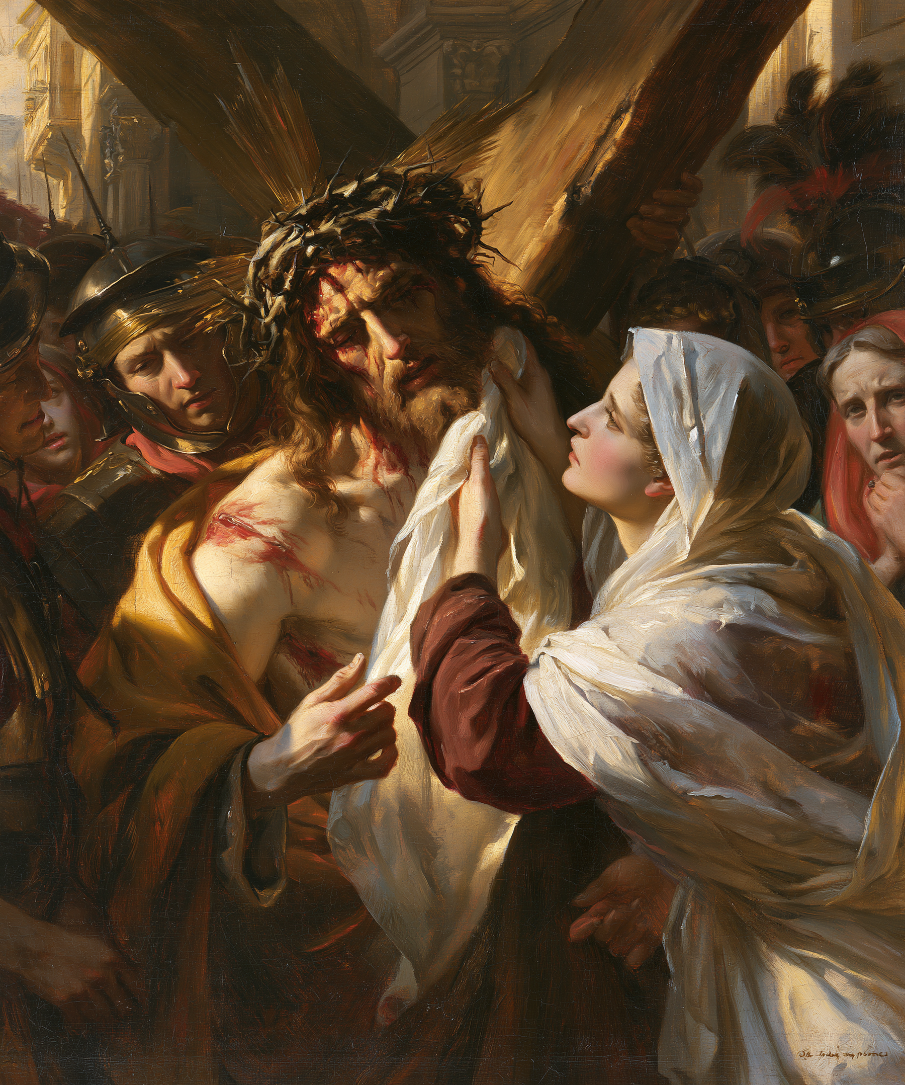 Le Chemin de croix — Véronique et le visage du Christ · Portrait n° 24 — aperçu de la finition sélectionnée