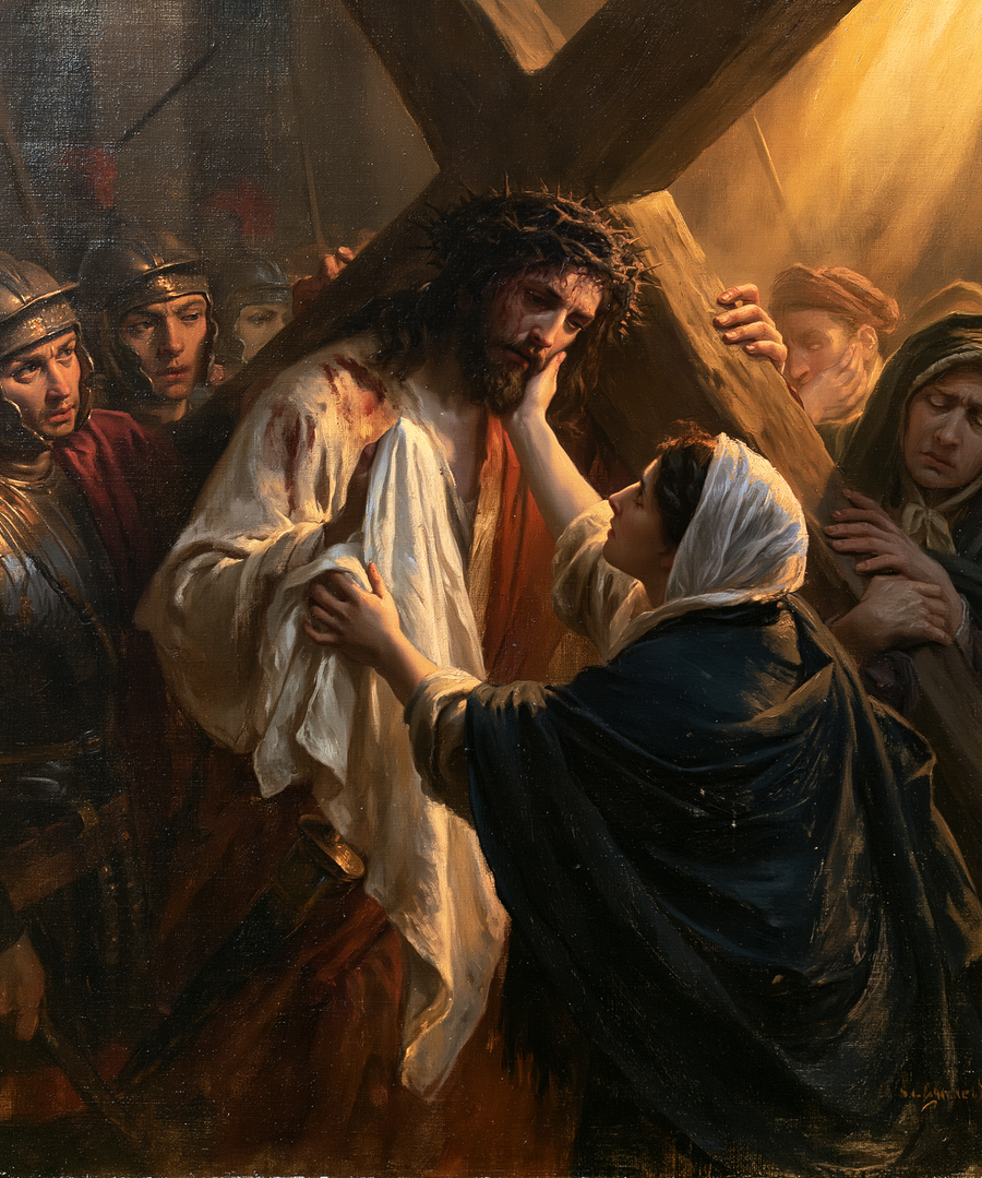 Le Chemin de croix — Véronique et le visage du Christ · Portrait n° 25