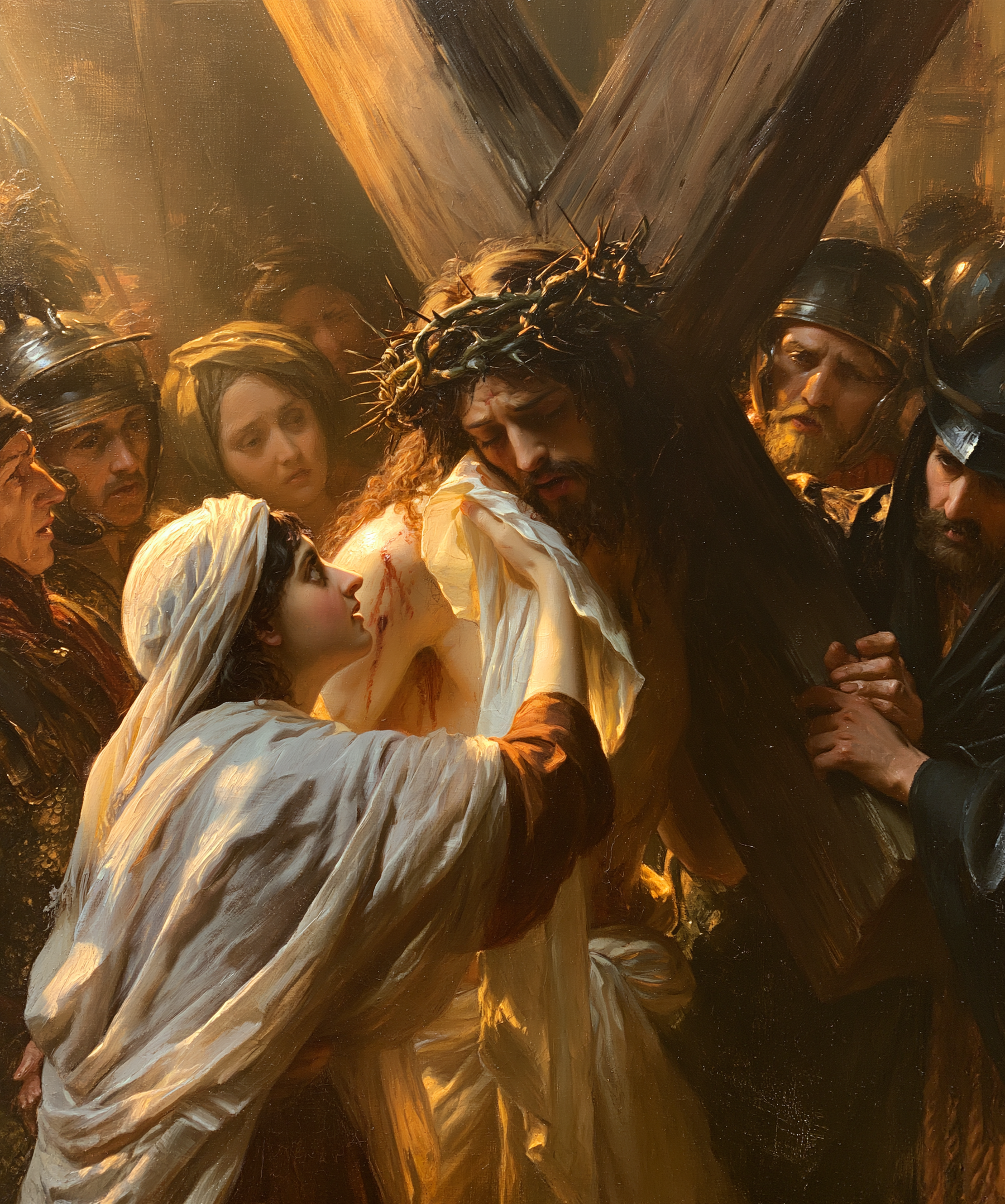 Le Chemin de croix — Véronique et le visage du Christ · Portrait n° 26 — aperçu de la finition sélectionnée