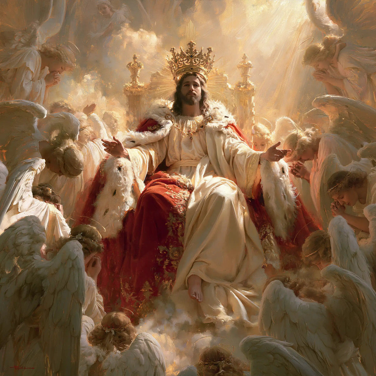 Jesus the King - Jesus the King with Angels · Square n° 3