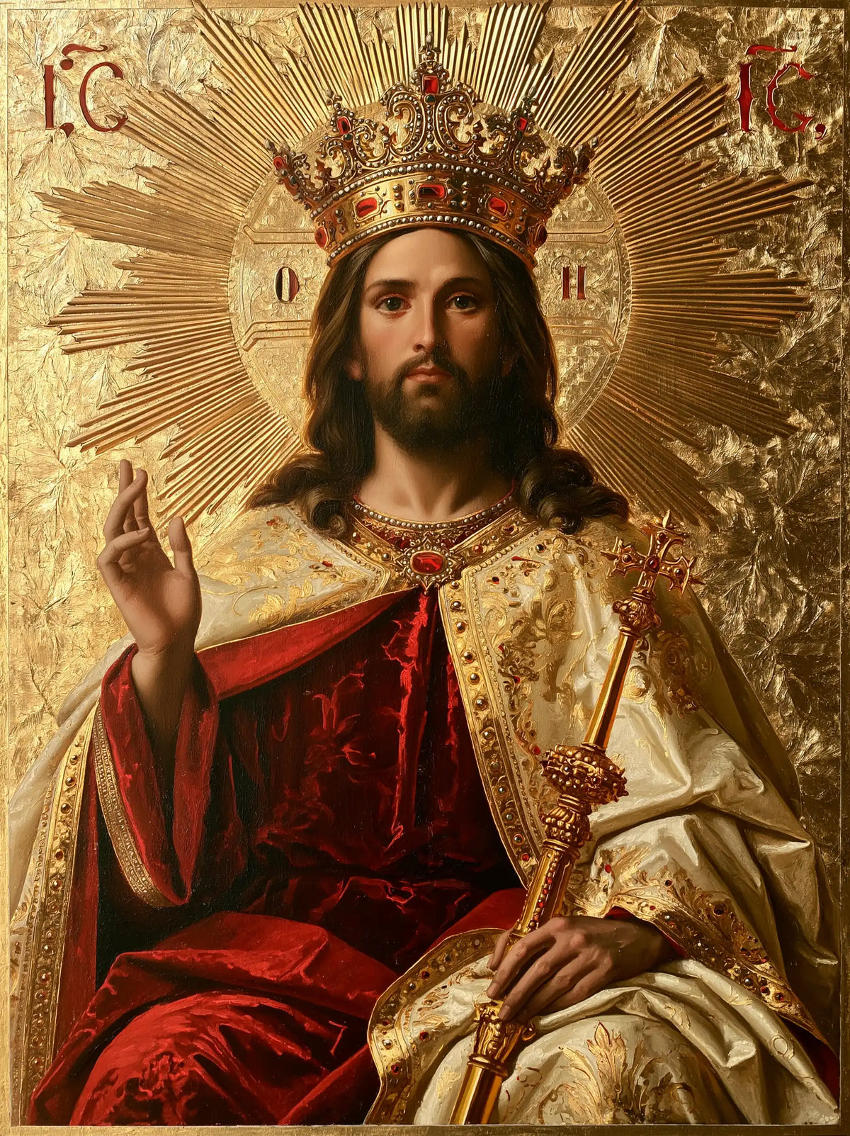 Jesus the King — Red Beneath the Serrated Halo