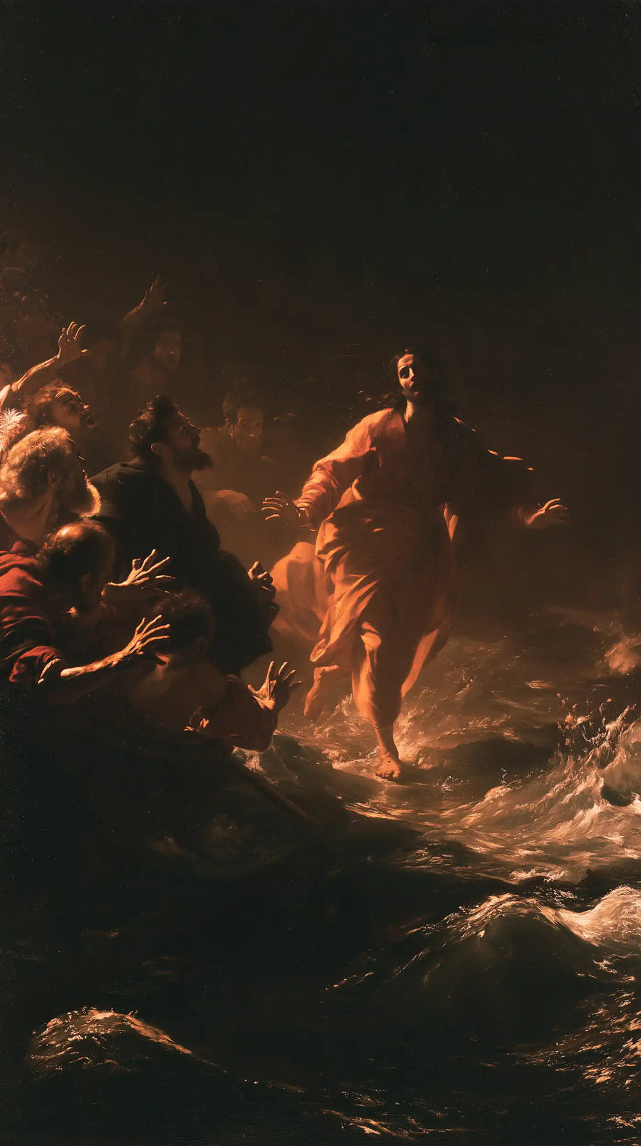 Jesus Walking on Water - Caravaggio Tenebrism · Portrait n° 23