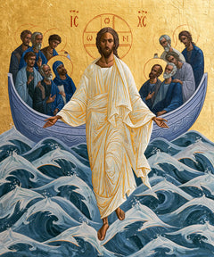 Jesus Walking on Water — White Linen before Lavender Hulls