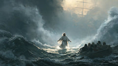 Jesus Walking on Water — The Distant Light between Two Waves