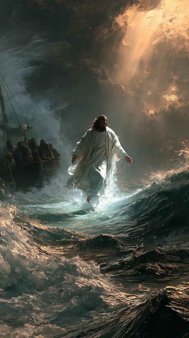 Jesus Walking on Water — The Sky’s Gold and the Step’s Silver