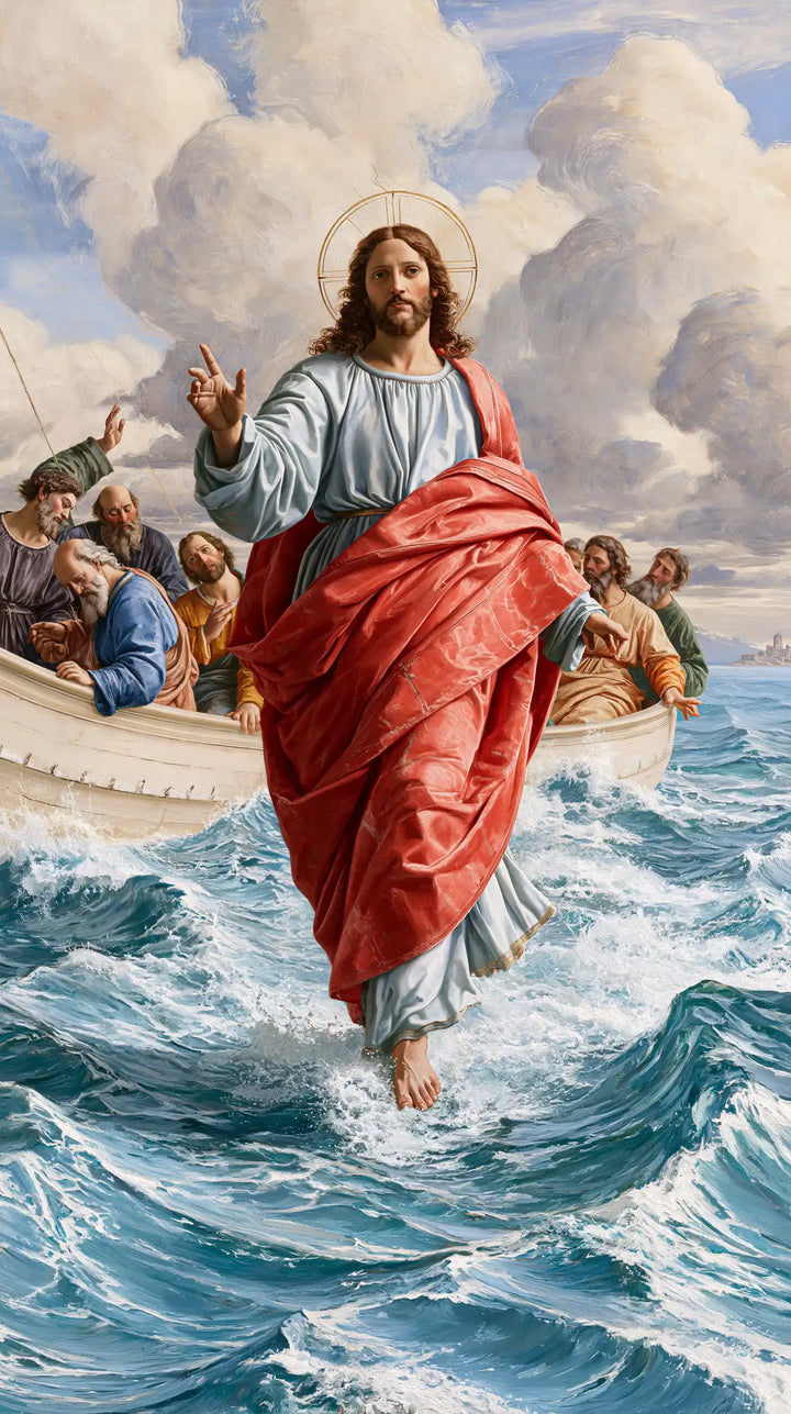 Jesus Walking on Water — The Vermilion Drape and Crystal Waters