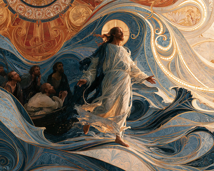 Jesus Walking on Water - Sacred Art Nouveau · Landscape n° 14