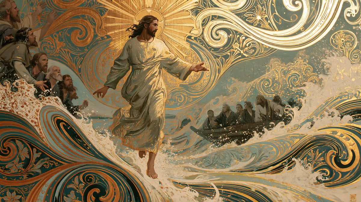 Jesus Walking on Water - Sacred Art Nouveau · Landscape n° 27