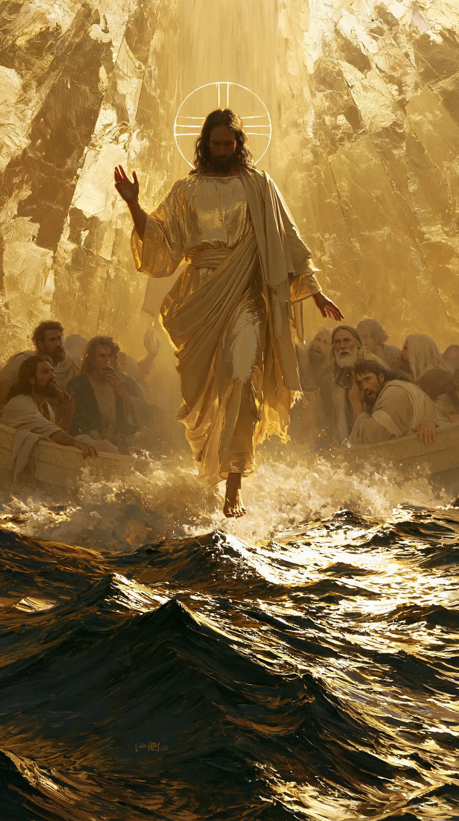Jesus Walking on Water - Sacred Gold · Portrait n° 8