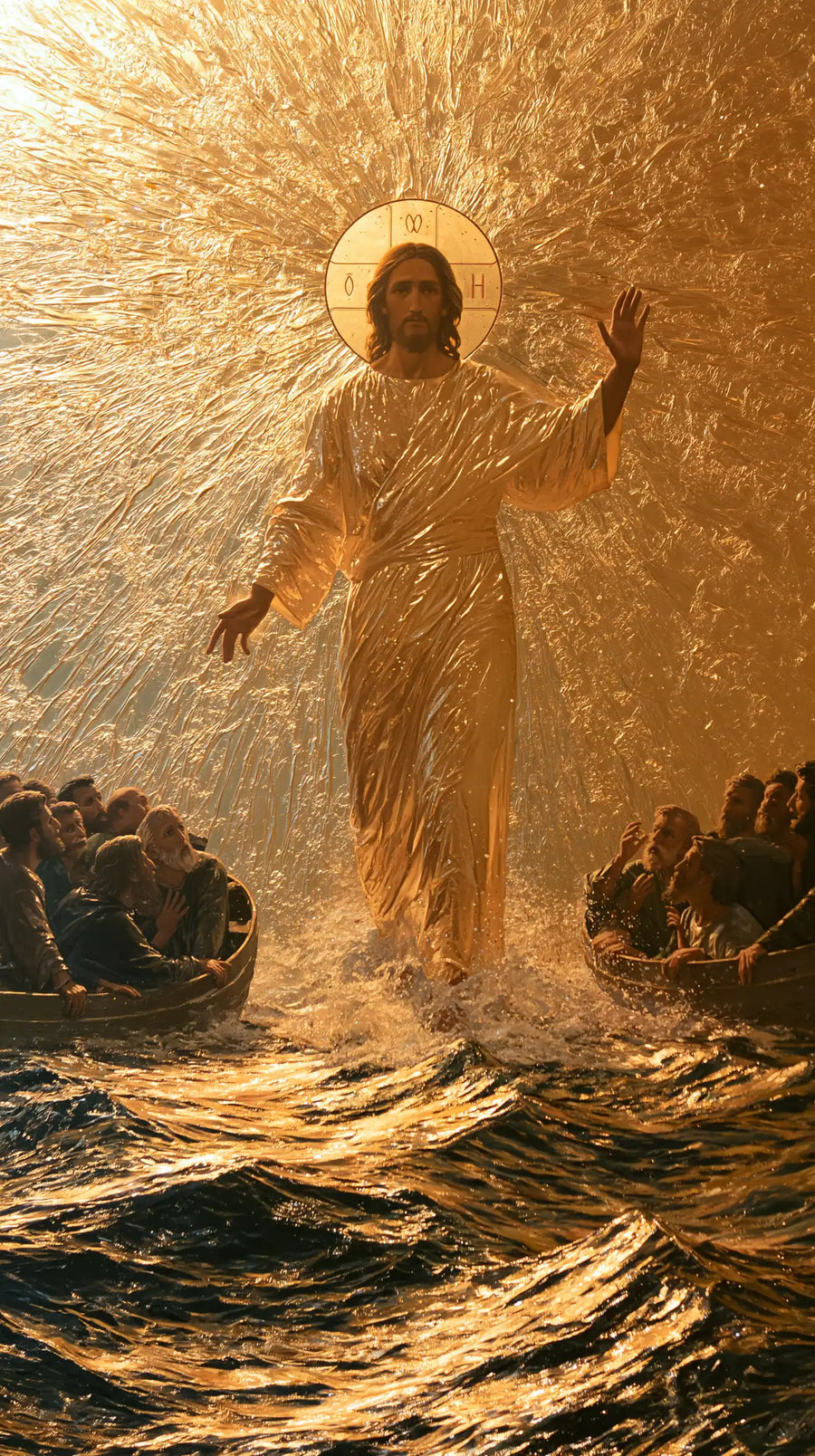 Jesus Walking on Water - Sacred Gold · Portrait n° 10