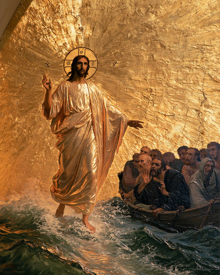 Jesus Walking on Water — Hammered Gold behind the Icon’s Step