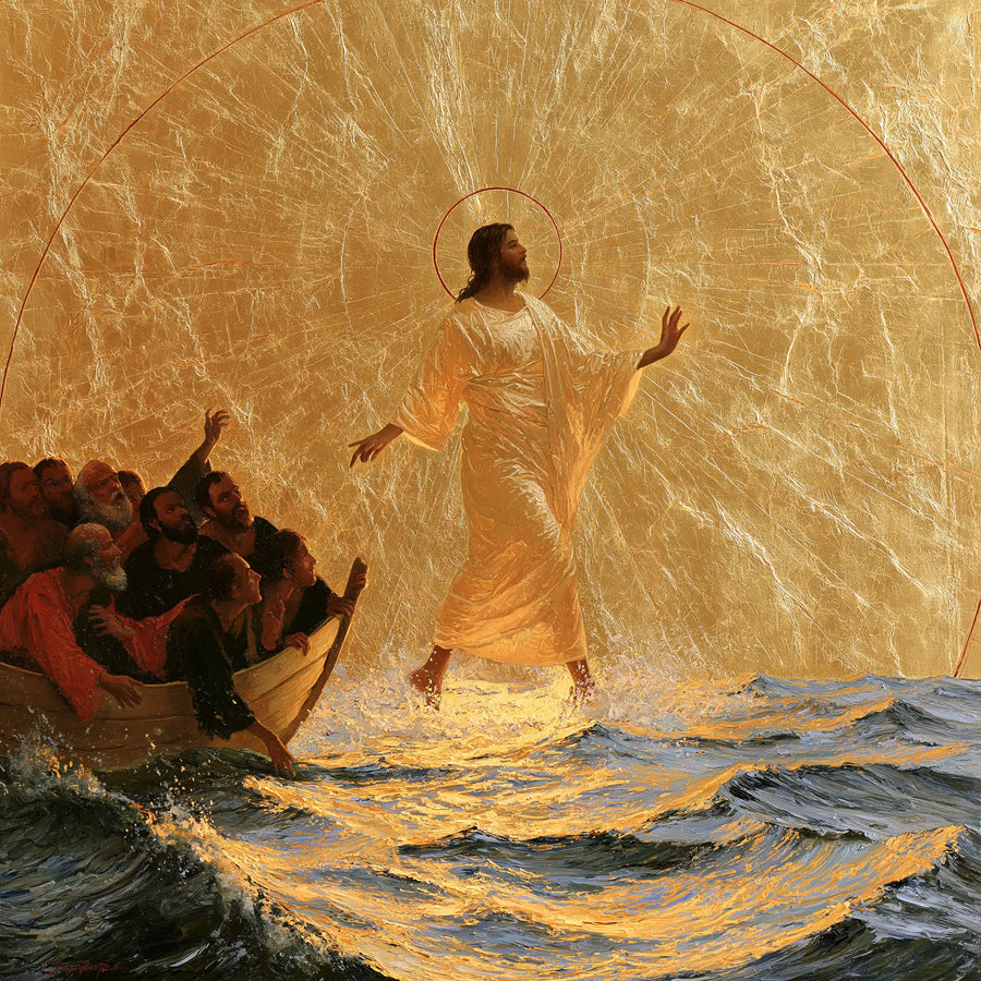Jesus Walking on Water - Sacred Gold · Square n° 4