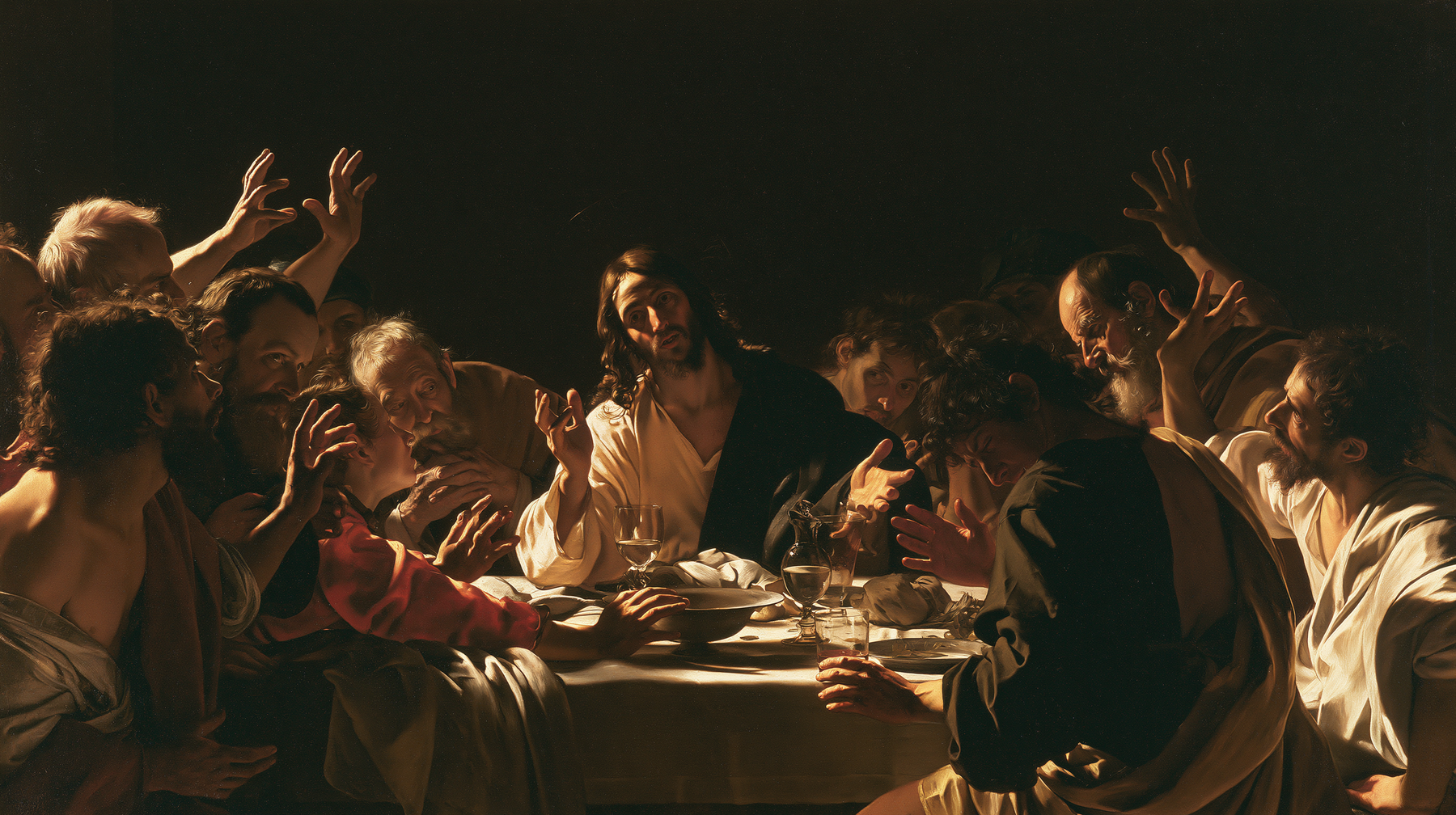La Cène — Caravage — ténébrisme n° 5 — aperçu de la finition sélectionnée