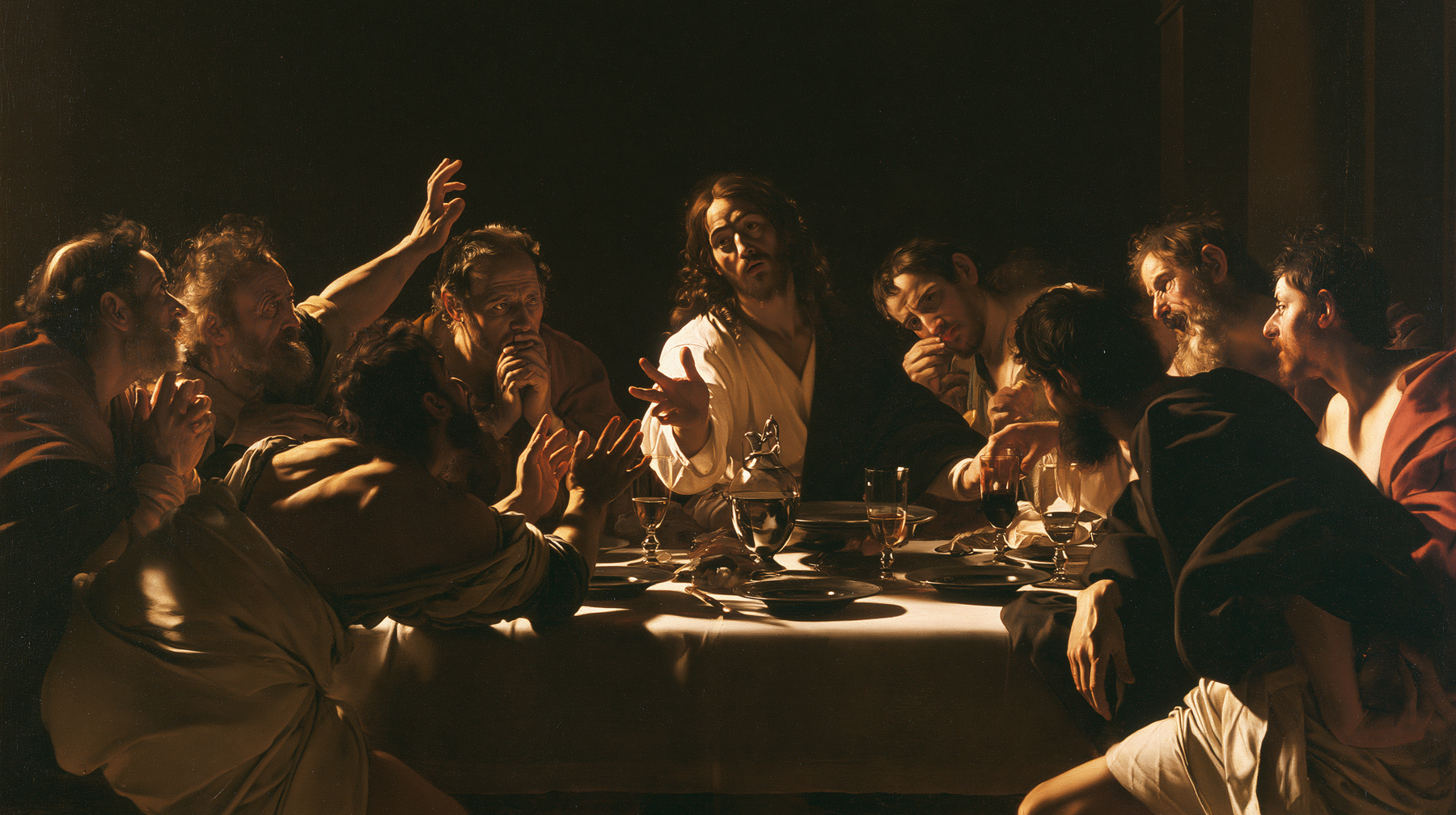 La Cène — Caravage — ténébrisme n° 6 — aperçu de la finition sélectionnée