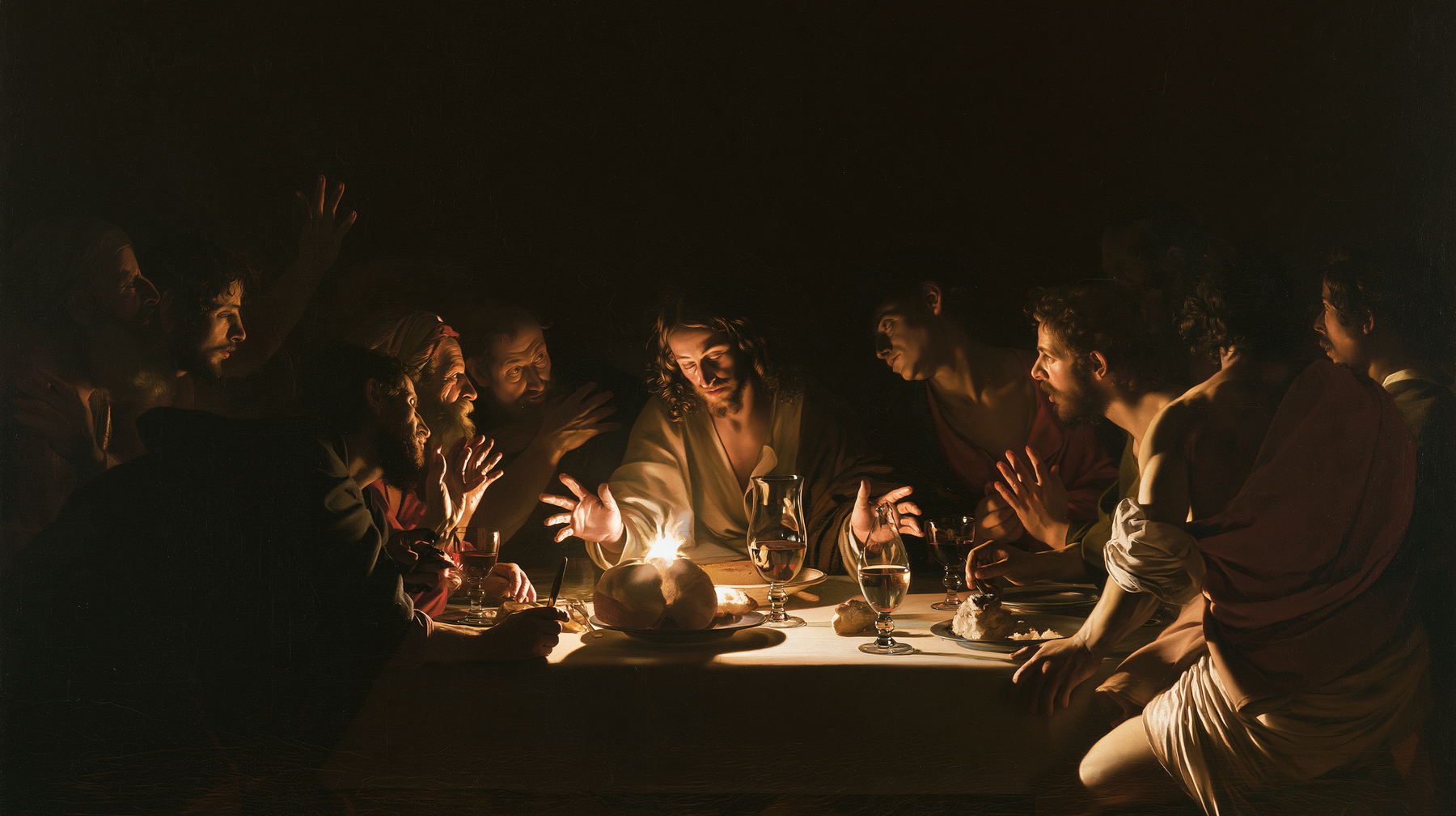 La Cène — Caravage — ténébrisme n° 9 — aperçu de la finition sélectionnée