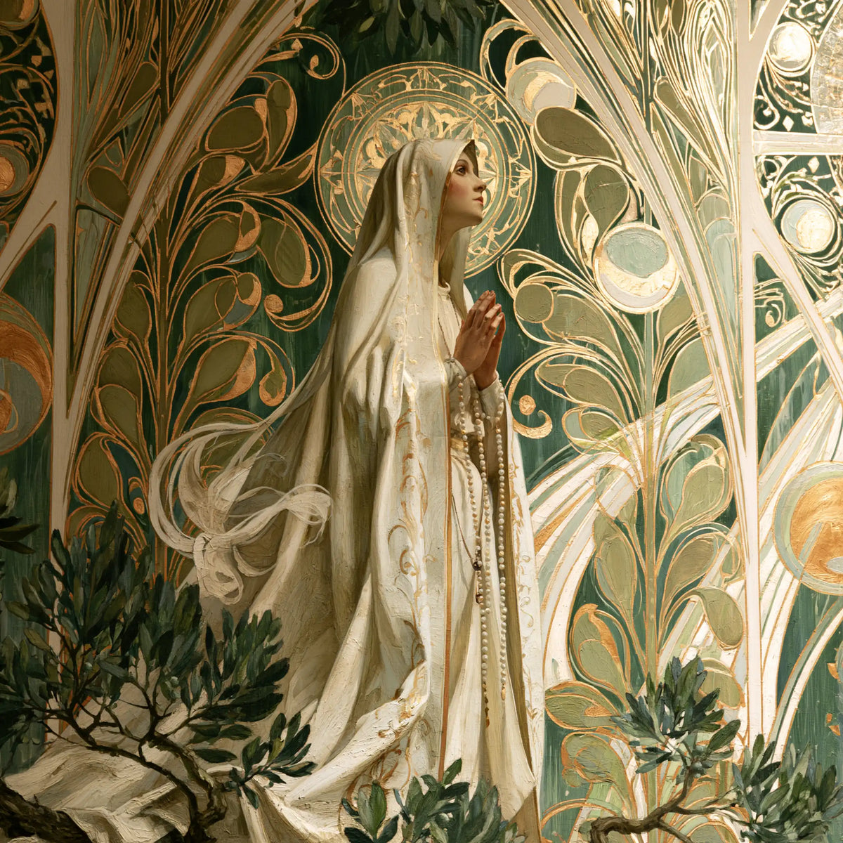 Our Lady of Fatima – Sacred Art Nouveau · Square no. 7