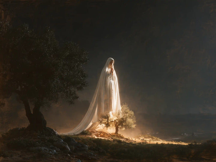 Our Lady of Fatima – Caravaggio Tenebrism · Landscape no. 1
