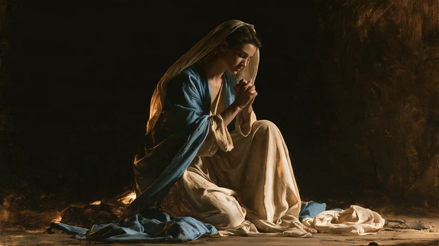 Virgin Mary in Prayer - Black and Gold · Landscape n° 9