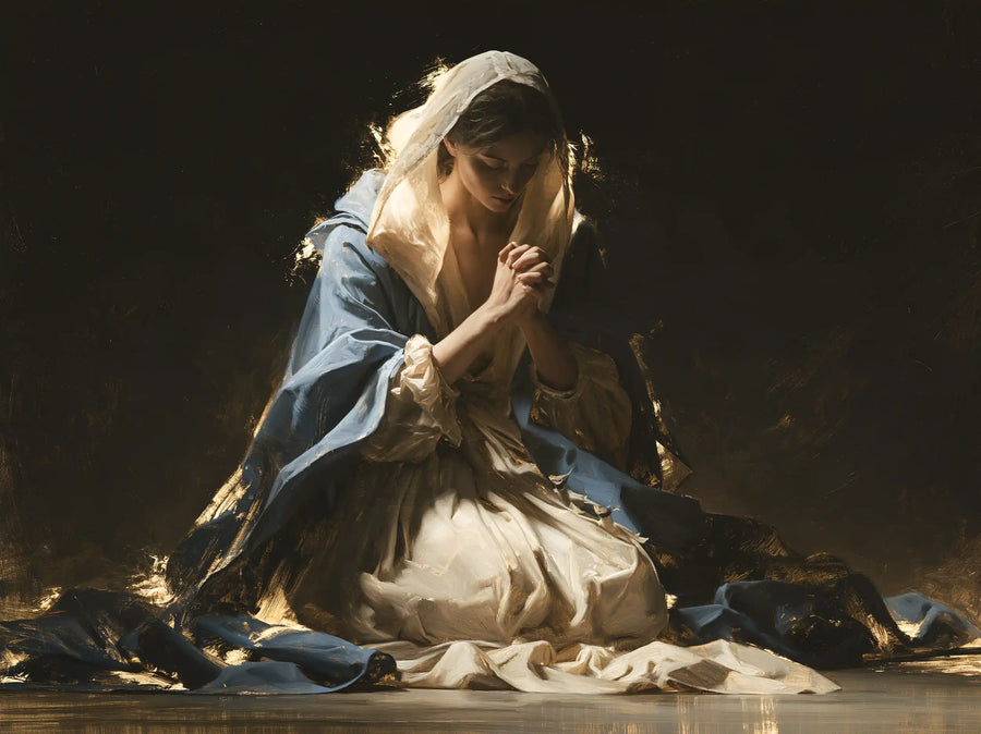 Virgin Mary in Prayer - Black and Gold · Landscape n° 11