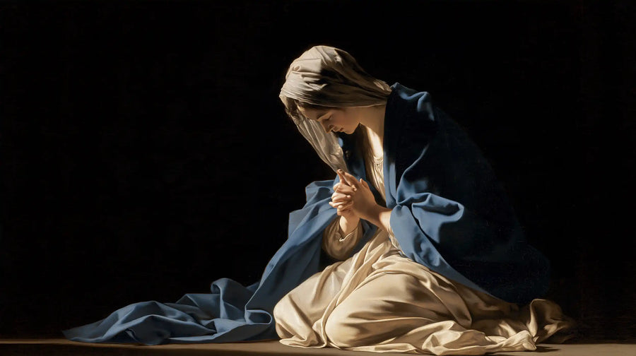 Virgin Mary in Prayer - Caravaggio Tenebrism · Landscape n° 7