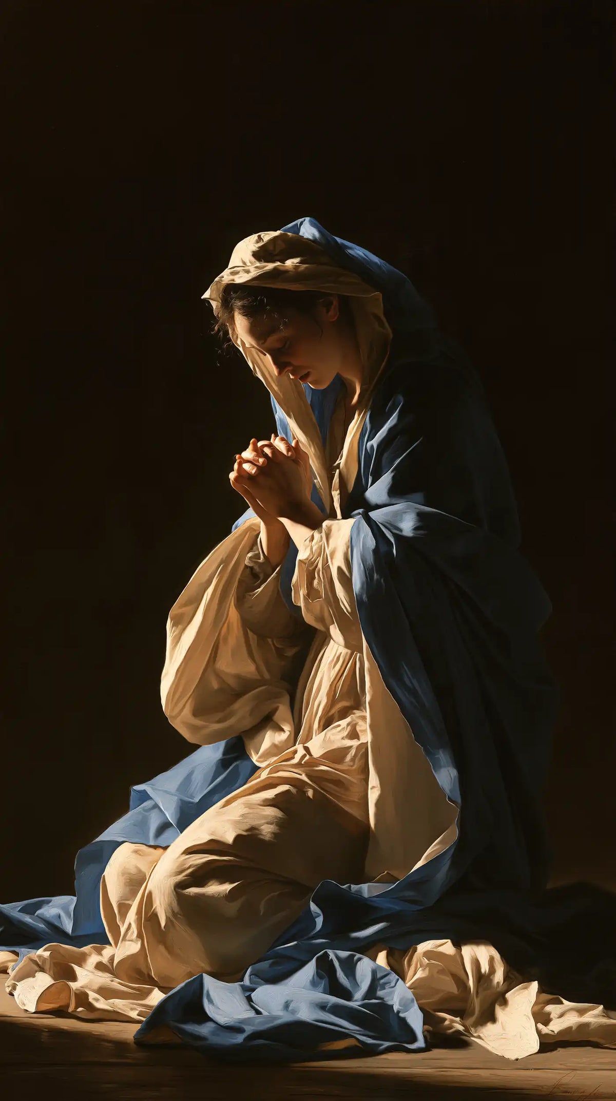 Virgin Mary in Prayer — Light within the Sleeves