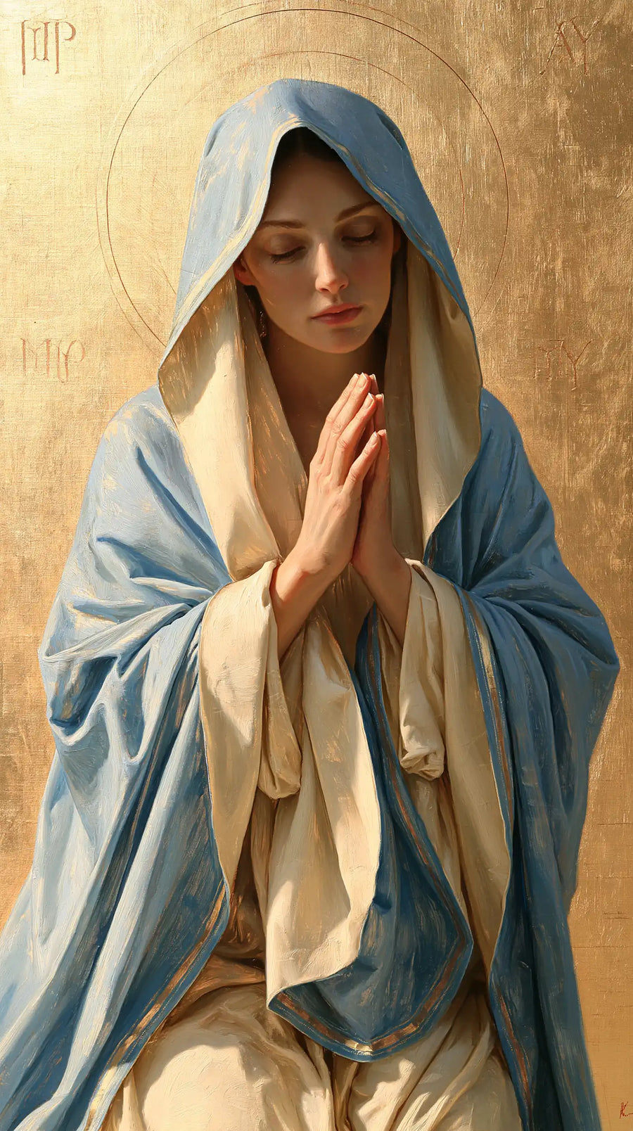 Virgin Mary in Prayer - Contemporary Byzantine · Portrait n° 6
