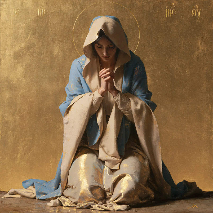 Virgin Mary in Prayer - Contemporary Byzantine · Square n° 5