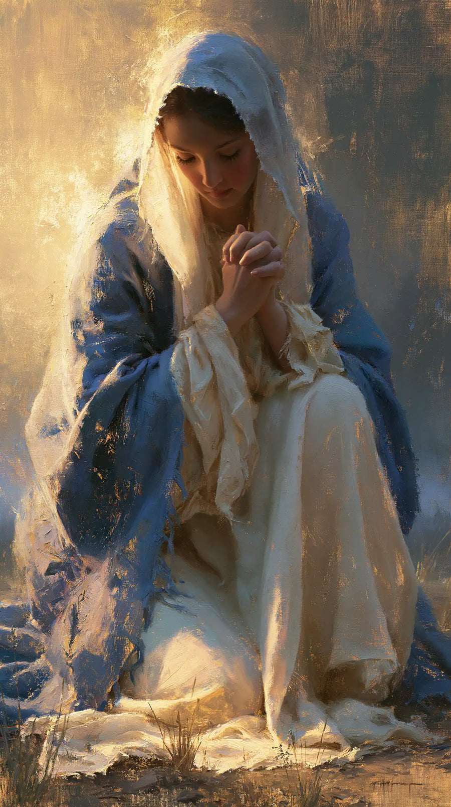 Virgin Mary in Prayer - Mary in a Biblical Interior · Portrait n° 9