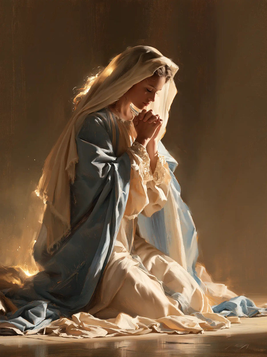 Virgin Mary in Prayer - Mary in a Biblical Interior · Portrait n° 16
