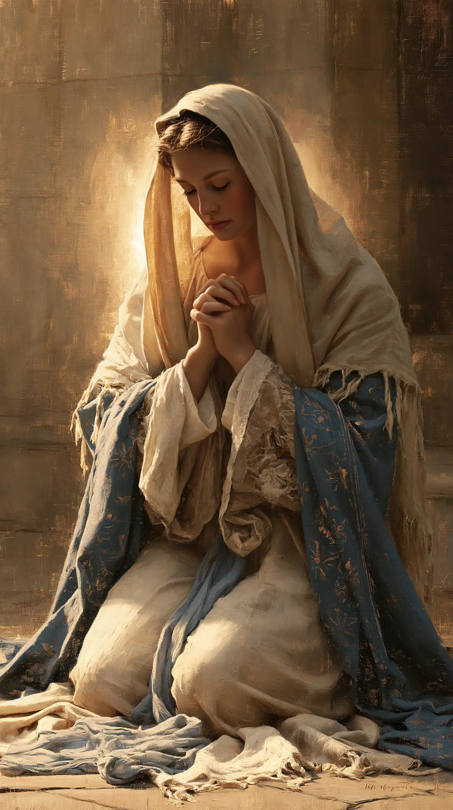 Virgin Mary in Prayer - Mary in Divine Light · Portrait n° 8