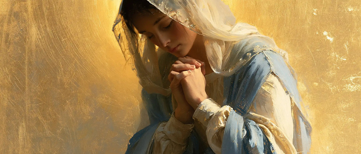 Virgin Mary in Prayer - Sacred Gold · Landscape n° 26