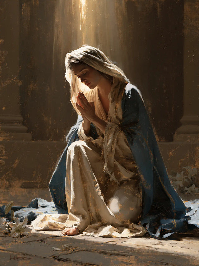 Virgin Mary in Prayer — The Ray of Inner Stillness
