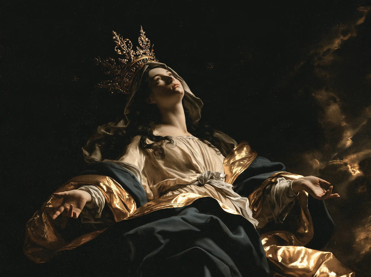 Mary, Queen of Heaven — Open Arms Beneath the Moonless Sky