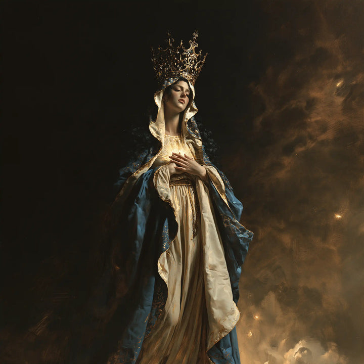 Mary Queen of Heaven - Black and Gold · Square n° 1
