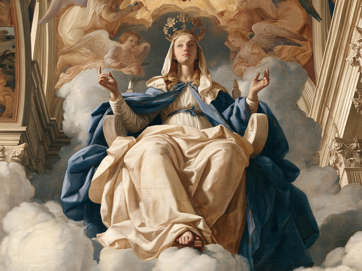 Mary, Queen of Heaven — The Pale Robe Between Heaven’s Columns
