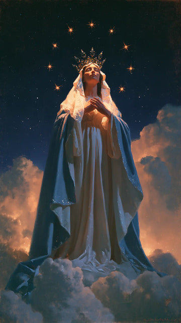 Mary Queen of Heaven - Midnight Blue Chiaroscuro · Portrait n° 7