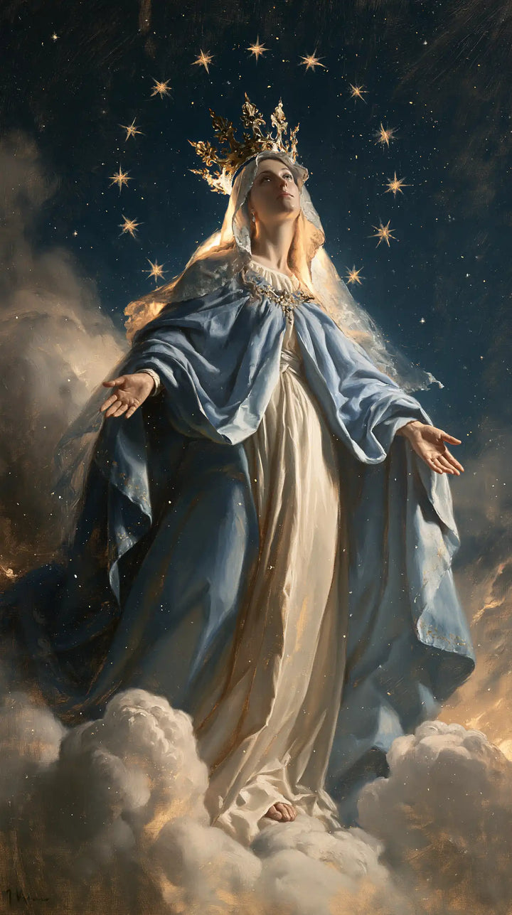 Mary Queen of Heaven - Midnight Blue Chiaroscuro · Portrait n° 17