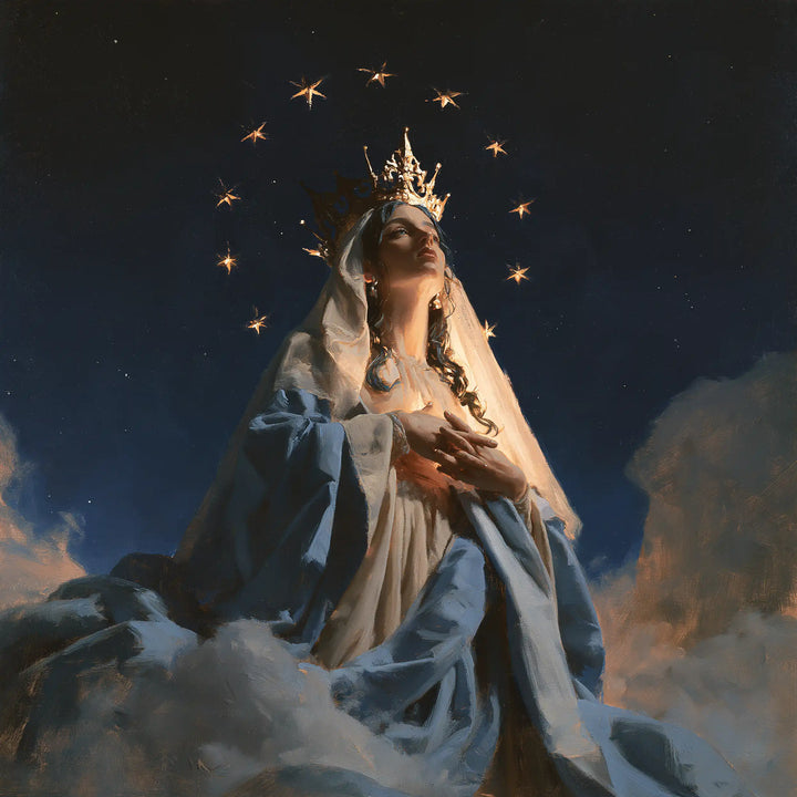 Mary Queen of Heaven - Midnight Blue Chiaroscuro · Square n° 3
