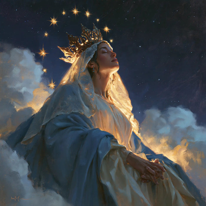 Mary Queen of Heaven - Midnight Blue Chiaroscuro · Square n° 7