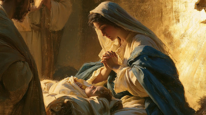The Nativity — Clasped Hands in the Veil’s Glow