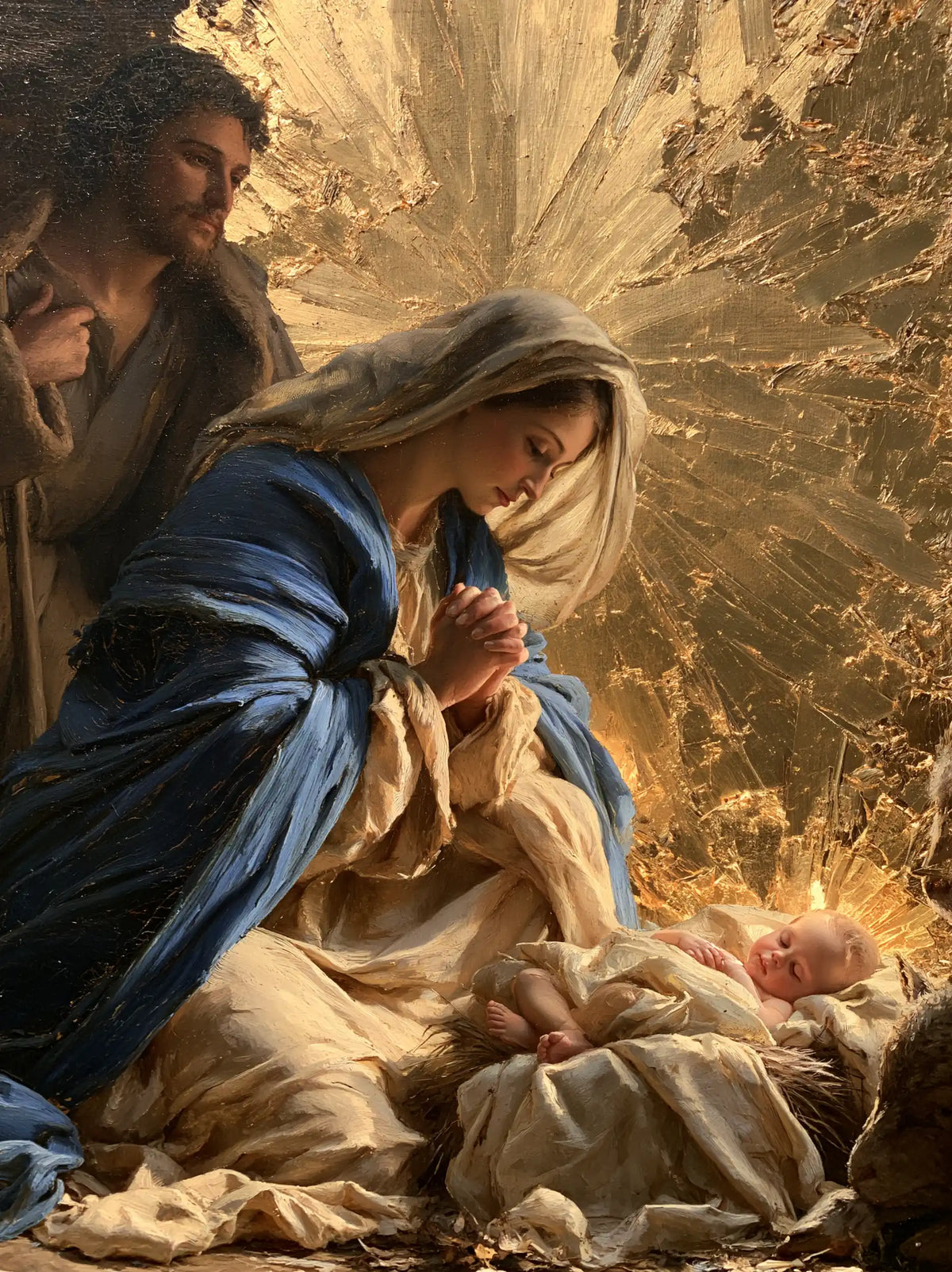 The Nativity — Deep Blue in Shattered Light