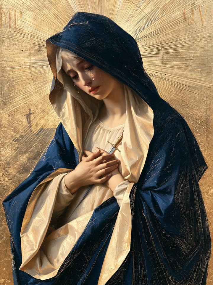 Our Lady of Sorrows — The Heart in the Folds of Sacred Blue