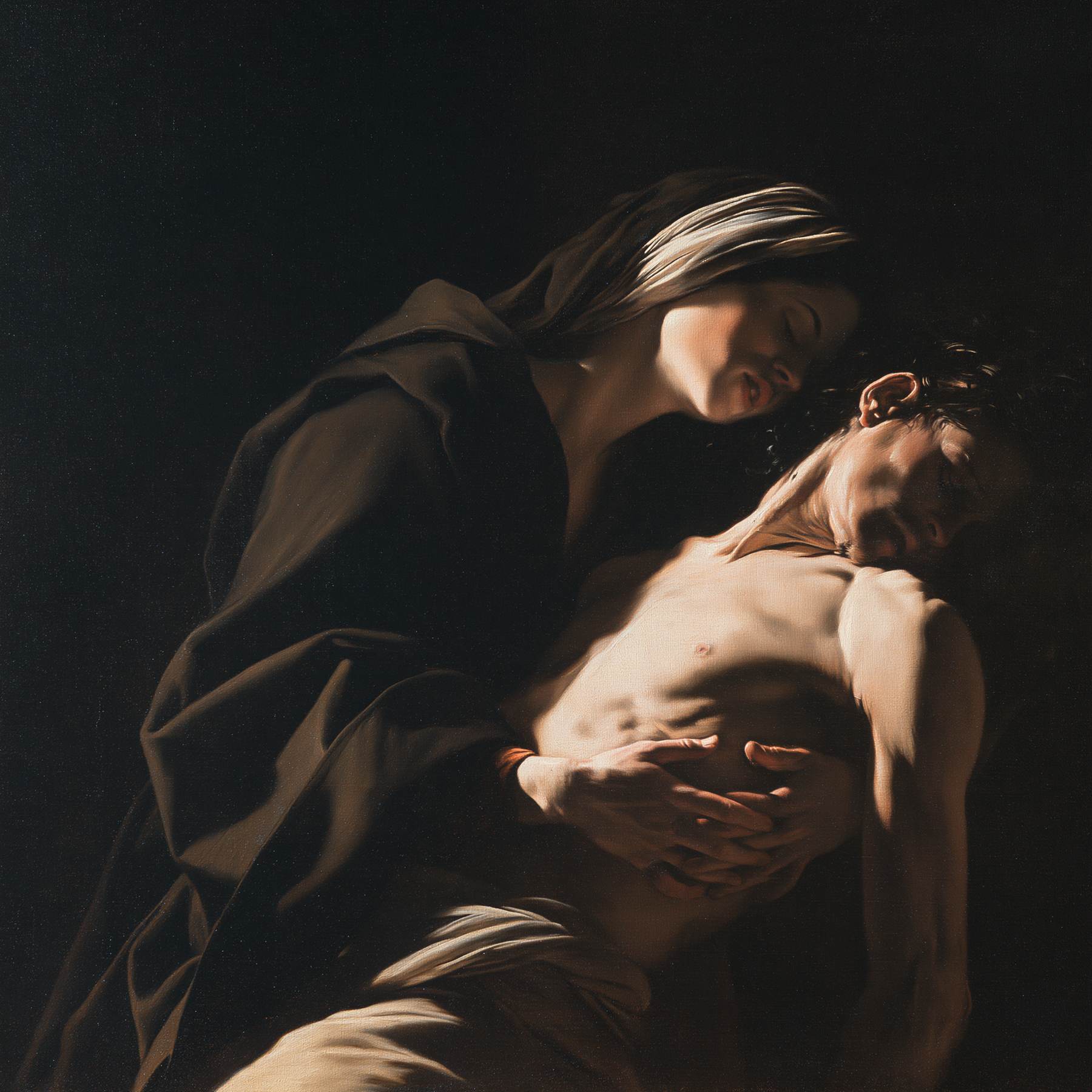 La Pietà — Caravage - ténébrisme · Carré n° 1 — aperçu de la finition sélectionnée