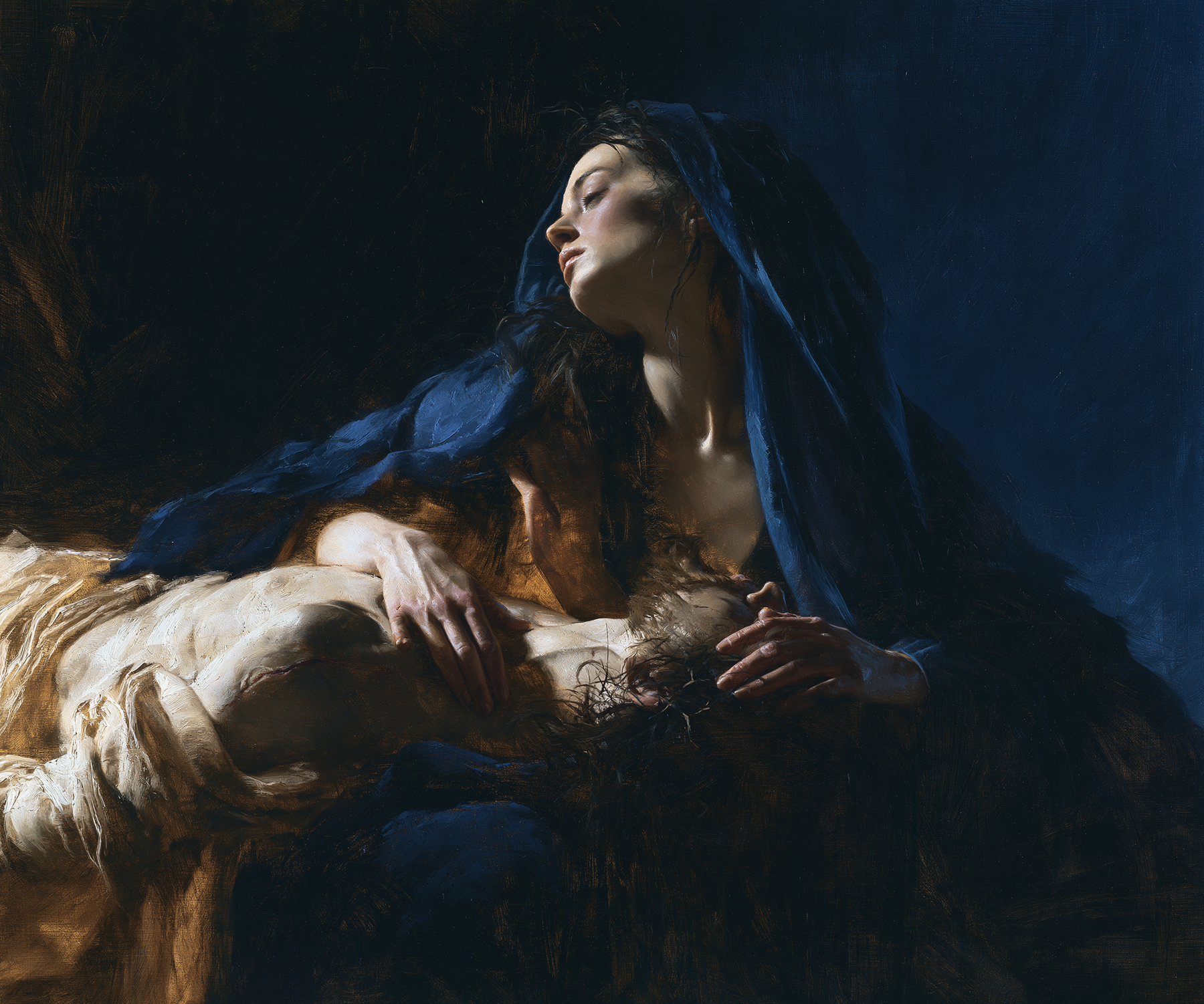 La Pietà — Clair-obscur bleu nuit · Paysage n° 1 — aperçu de la finition sélectionnée