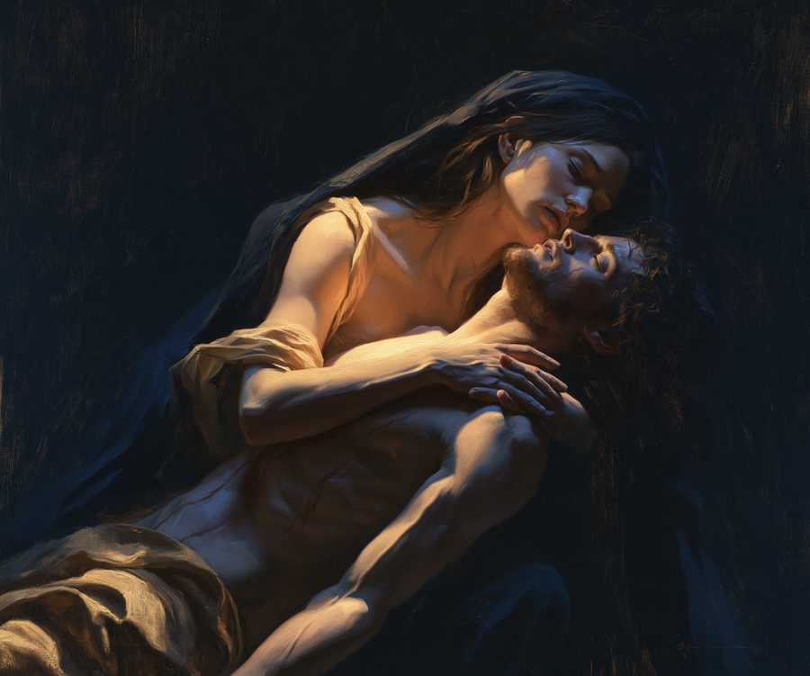 La Pietà — Clair-obscur bleu nuit · Paysage n° 2
