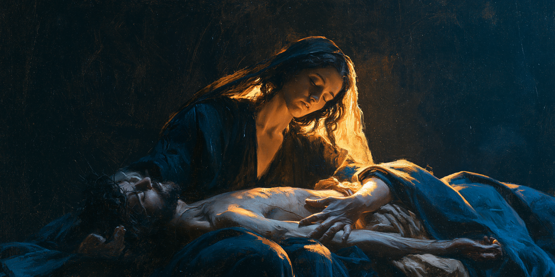La Pietà — Clair-obscur bleu nuit · Paysage n° 10 — aperçu de la finition sélectionnée