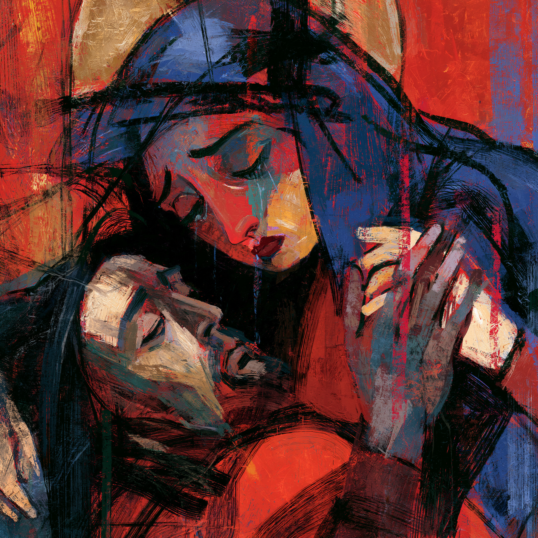 La Pietà — Expressionniste · Carré n° 3 — aperçu de la finition sélectionnée
